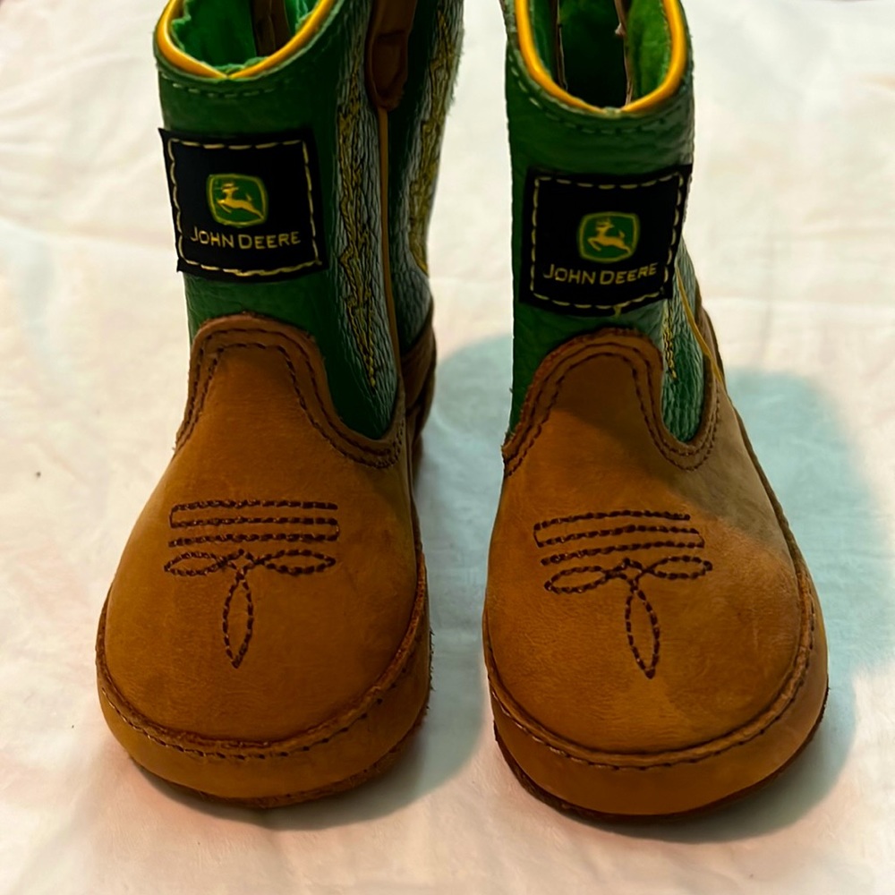 JOHN DEERE “Johnny Poppers” Leather Baby Boots 2C